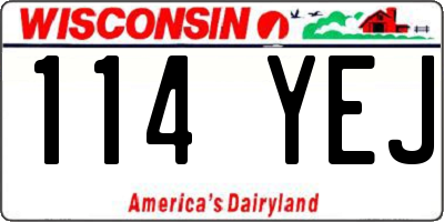 WI license plate 114YEJ