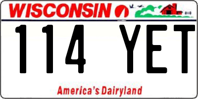 WI license plate 114YET