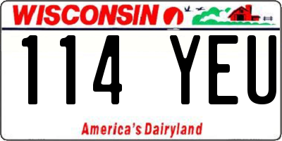 WI license plate 114YEU