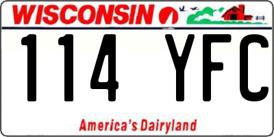 WI license plate 114YFC