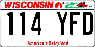 WI license plate 114YFD