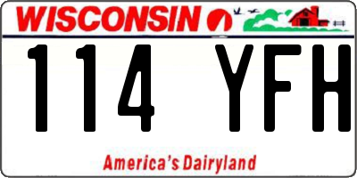 WI license plate 114YFH