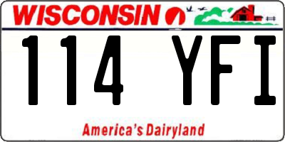 WI license plate 114YFI