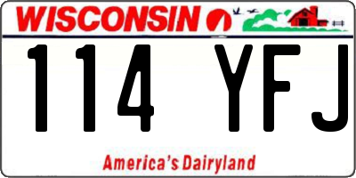 WI license plate 114YFJ