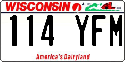 WI license plate 114YFM