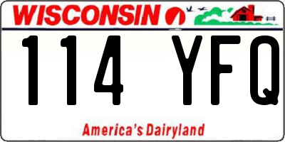 WI license plate 114YFQ
