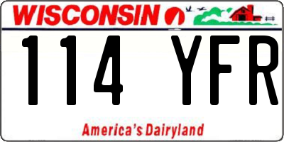 WI license plate 114YFR