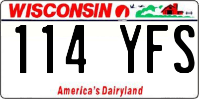 WI license plate 114YFS