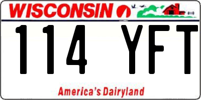 WI license plate 114YFT
