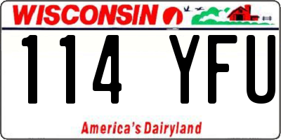 WI license plate 114YFU