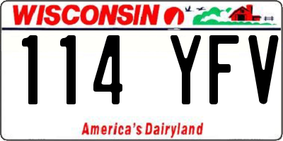 WI license plate 114YFV