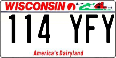 WI license plate 114YFY