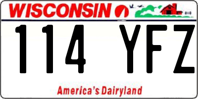 WI license plate 114YFZ