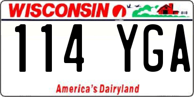 WI license plate 114YGA