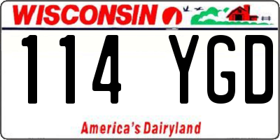 WI license plate 114YGD
