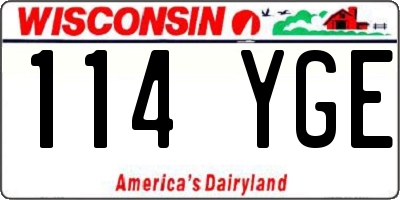 WI license plate 114YGE