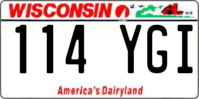 WI license plate 114YGI