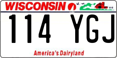 WI license plate 114YGJ
