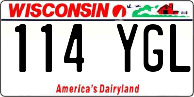 WI license plate 114YGL