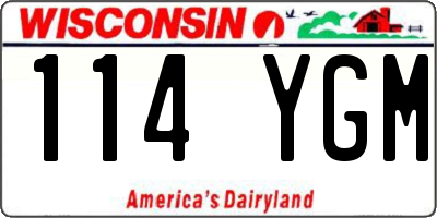 WI license plate 114YGM