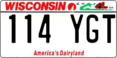 WI license plate 114YGT