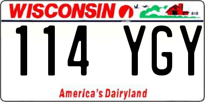 WI license plate 114YGY
