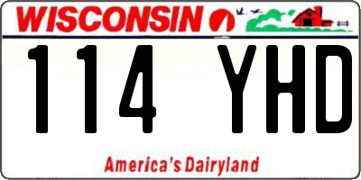 WI license plate 114YHD