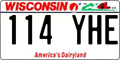 WI license plate 114YHE