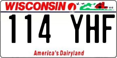 WI license plate 114YHF