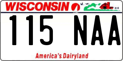 WI license plate 115NAA