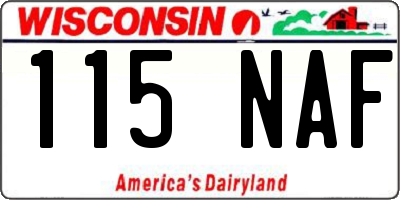 WI license plate 115NAF