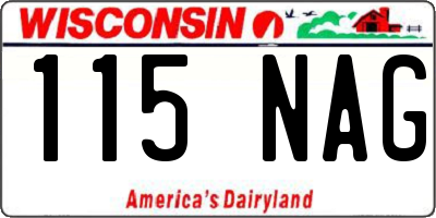 WI license plate 115NAG