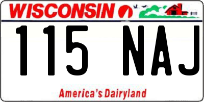 WI license plate 115NAJ