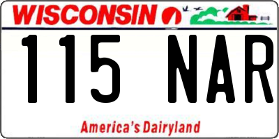 WI license plate 115NAR