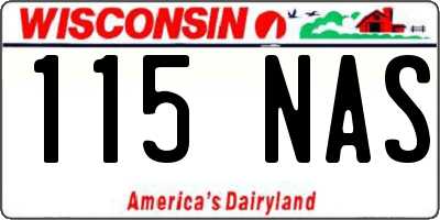 WI license plate 115NAS