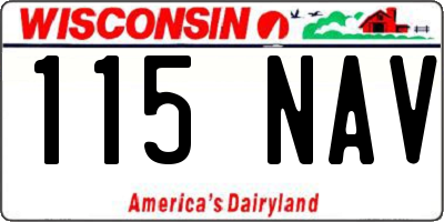 WI license plate 115NAV