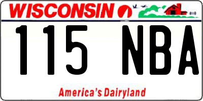 WI license plate 115NBA