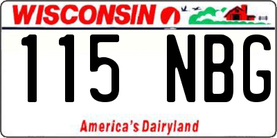 WI license plate 115NBG