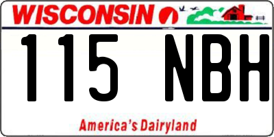 WI license plate 115NBH