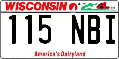 WI license plate 115NBI