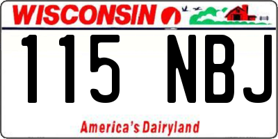 WI license plate 115NBJ