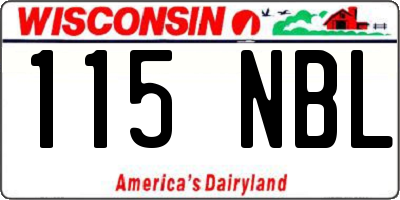 WI license plate 115NBL