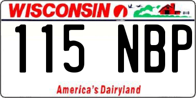 WI license plate 115NBP