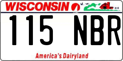 WI license plate 115NBR