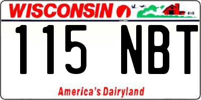 WI license plate 115NBT
