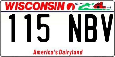 WI license plate 115NBV