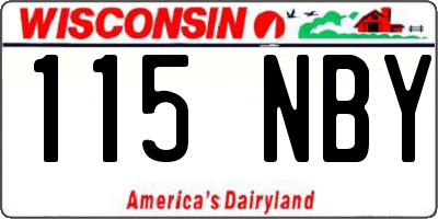 WI license plate 115NBY