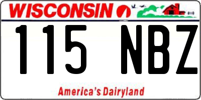 WI license plate 115NBZ