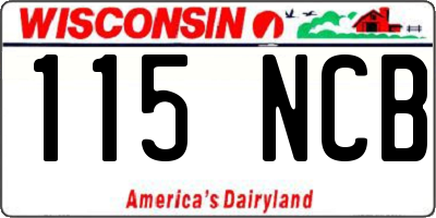 WI license plate 115NCB