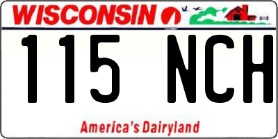 WI license plate 115NCH